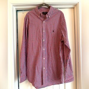 Men’s Large‎ Polo Ralph Lauren Classic Fit Red, White and Blue Button down shirt